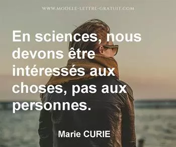 Citation de Marie CURIE