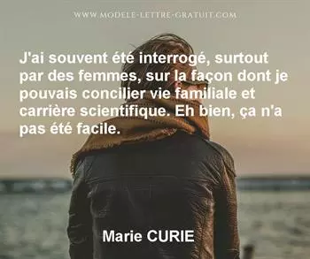 Citation de Marie CURIE