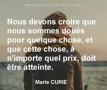Citation de Marie CURIE