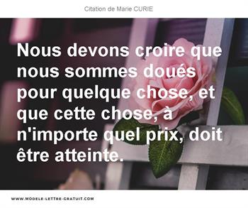 Citations Marie CURIE