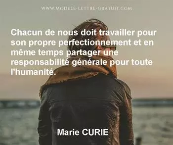 Citation de Marie CURIE