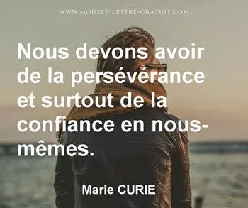 Citation de Marie CURIE