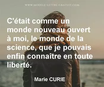 Citation de Marie CURIE