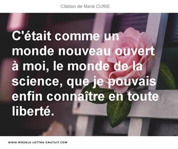 Citations Marie CURIE