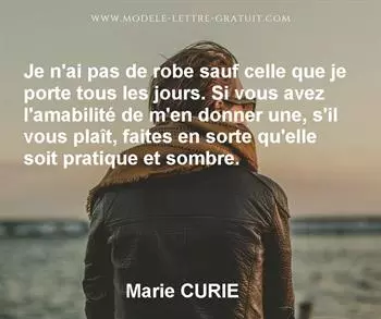 Citation de Marie CURIE