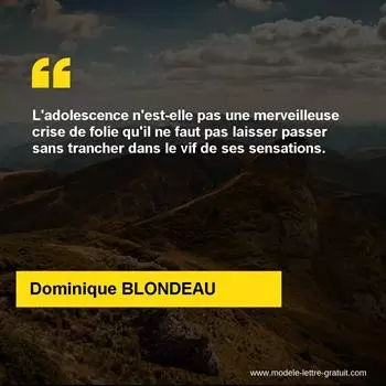 Citation Dominique BLONDEAU