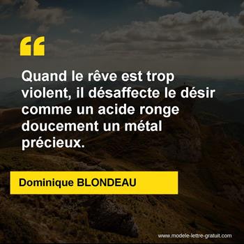 Citation de Dominique BLONDEAU