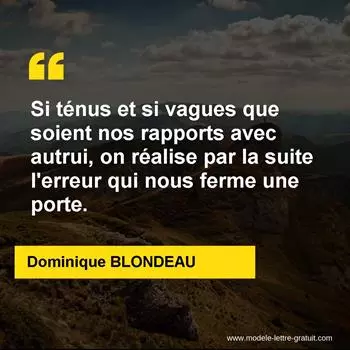 Citation Dominique BLONDEAU
