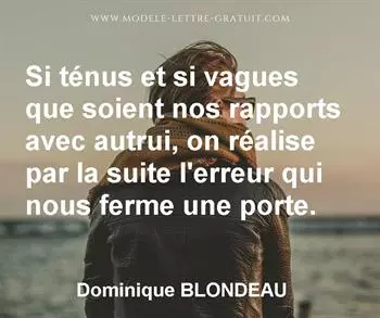Citation de Dominique BLONDEAU