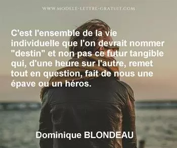 Citation de Dominique BLONDEAU