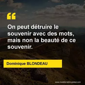 Citation Dominique BLONDEAU