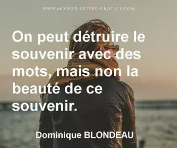 Citation de Dominique BLONDEAU