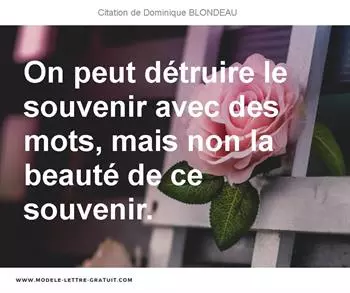 Citations Dominique BLONDEAU