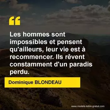Citation Dominique BLONDEAU