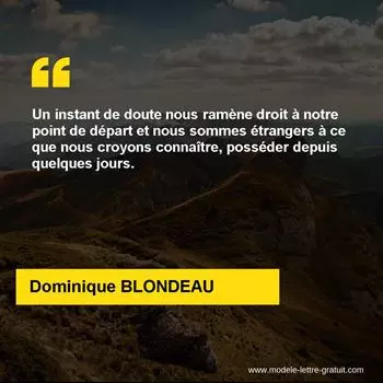 Citation Dominique BLONDEAU