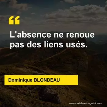 Citation Dominique BLONDEAU