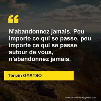 Citation Tenzin GYATSO