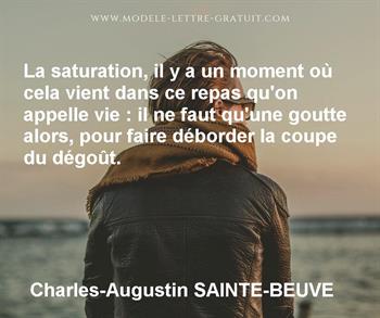 La Saturation Il Y A Un Moment Ou Cela Vient Dans Ce Repas Charles Augustin Sainte Beuve