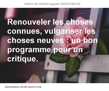 Citations Charles-Augustin SAINTE-BEUVE