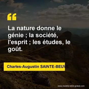 Citation Charles-Augustin SAINTE-BEUVE