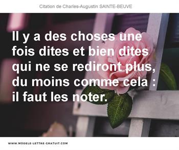Citations Charles-Augustin SAINTE-BEUVE