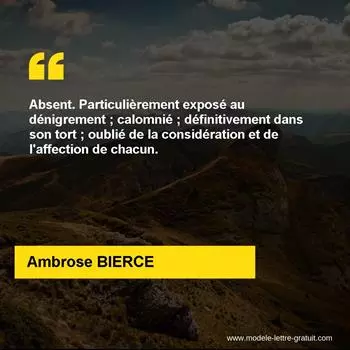Citation Ambrose BIERCE