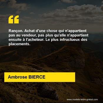 Citation de Ambrose BIERCE