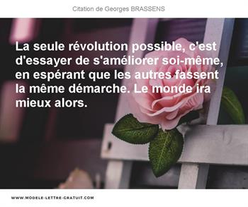 La Seule Revolution Possible C Est D Essayer De S Ameliorer Georges Brassens