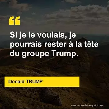 Citation Donald TRUMP