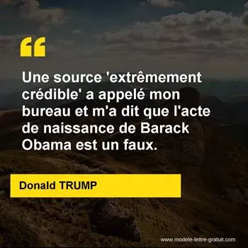 Citation Donald TRUMP