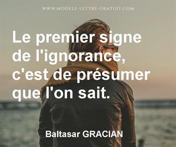 Citation de Baltasar GRACIAN