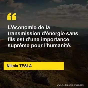 Citation Nikola TESLA