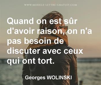 Citation de Georges WOLINSKI