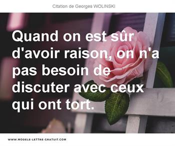 Citations Georges WOLINSKI