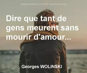 Citation de Georges WOLINSKI