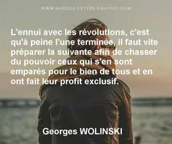 Citation de Georges WOLINSKI