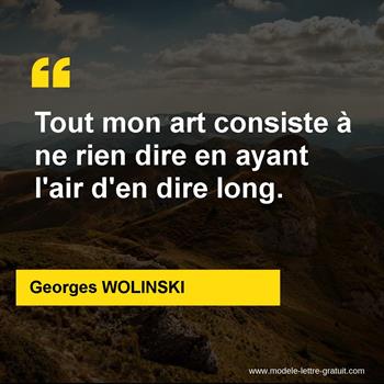 Citation de Georges WOLINSKI