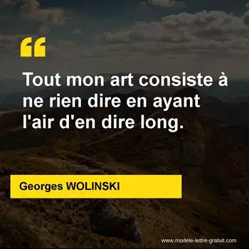 Citation Georges WOLINSKI