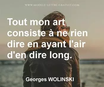 Citation de Georges WOLINSKI