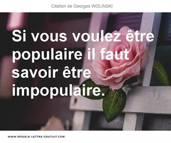 Citations Georges WOLINSKI