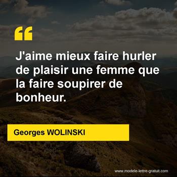 Citation de Georges WOLINSKI