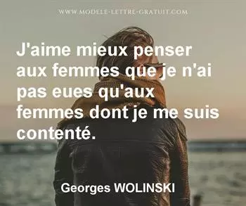 Citation de Georges WOLINSKI