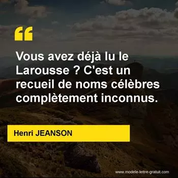 Citation Henri JEANSON