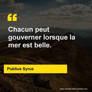 Citation de Publius Syrus