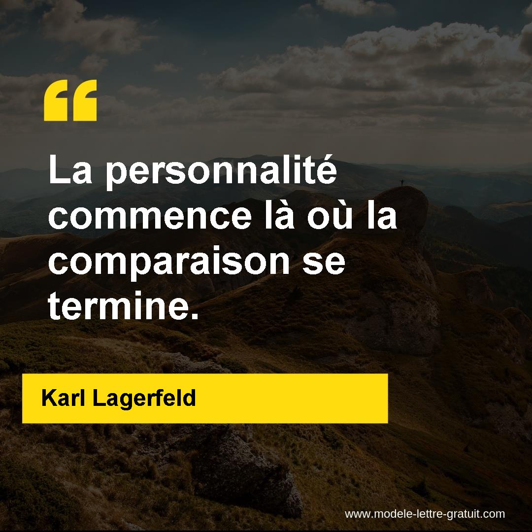 La Personnalite Commence La Ou La Comparaison Se Termine