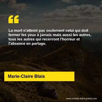Citation Marie-Claire Blais