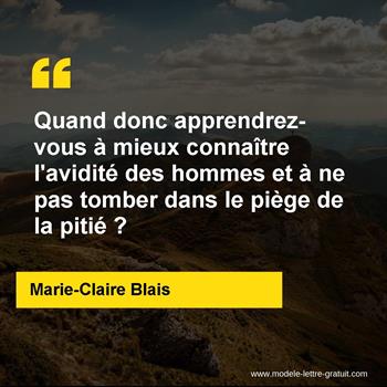 Citation de Marie-Claire Blais