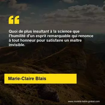 Citation Marie-Claire Blais