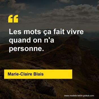 Citation de Marie-Claire Blais