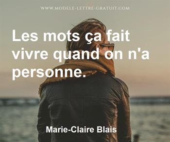 Citation de Marie-Claire Blais